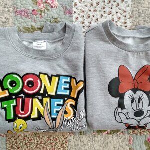 2, Looney tunes sweatshirts, size s/m